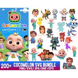 200 files cocomelon svg bundle