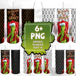 6 files grinch part14 bundle tumbler png, grinch tumber png, christmas png, grinch png, skinny tumbler 20oz, 20oz design