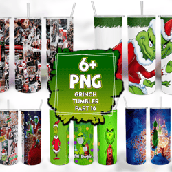 6 files grinch part16 bundle tumbler png, grinch tumber png, christmas png, grinch png, skinny tumbler 20oz, 20oz design