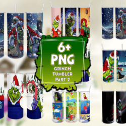6 files grinch part2 bundle tumbler png, grinch tumber png, christmas png, grinch png, skinny tumbler 20oz, 20oz design