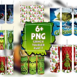 6 files grinch part7 tumbler png, grinch tumber png, christmas png, grinch png, skinny tumbler 20oz, 20oz design