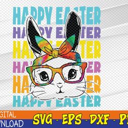 easter bunny tie dye rabbit happy easter day family matching svg, eps, png, dxf, digital download
