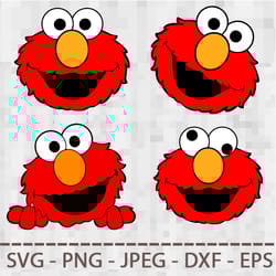 sesame street cookie monster elmo collection svg png jpeg digital cut vector files for silhouette studio cricut design