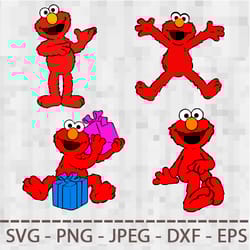 sesame street cookie monster elmo collection svg png jpeg digital cut vector files for silhouette studio cricut design
