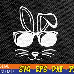 bunny face with sunglasses, easter day svg, eps, png, dxf, digital download