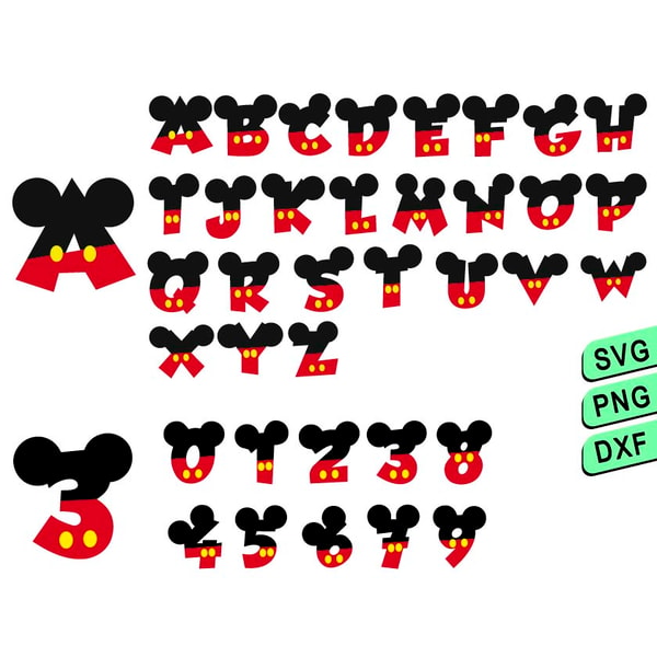 Mouselette 2 Mickey Mouse Letter Font