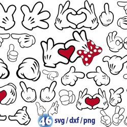 mickey hand svg, disney family hand svg, disney hand print svg png