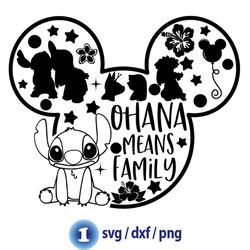 mickey mouse svg, ohana mens family svg, disney mouse svg, stitch svg