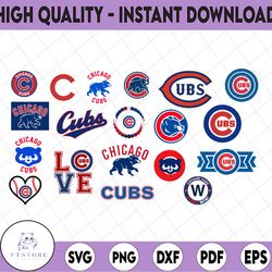 19 files chicago cubs svg, baseball clipart, cricut, chicago svg, cubs svg, cutting files, mlb svg, mlb svg, instant dow