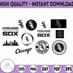 11 files chicago white sox svg, cut files, baseball clipart, chicago, white, sox svg cutting files, mlb svg, mlb svg, cl
