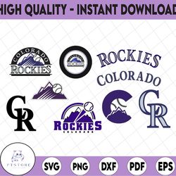 9 files colorado rockies svg, cut files, baseball clipart, cricut colorado, rockies svg, cutting files, mlb svg, mlb svg