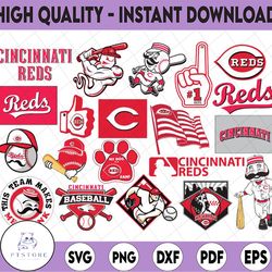 20 files cincinnati reds svg, cincinnati svg, reds svg, vector art, cricut, mlb svg, instant download