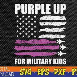 purple up us flag fighter jet military kids military child svg, eps, png, dxf, digital download