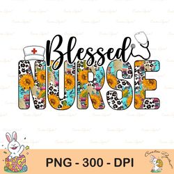blessed nurse sublimation png, blessed nurse sublimation design leopard print png download digital transfer