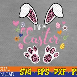 happy easter bunny leopard easter egg hunt easter svg, eps, png, dxf, digital download