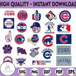 24 files chicago cubs svg, baseball clipart, cricut, chicago svg, cubs svg, cutting files, mlb svg, instant download