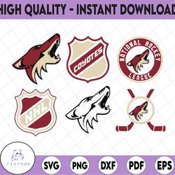 6 files arizona coyotes bundle svg, dxf,png,eps, nhl svg, nhl svg, arizona svg, coyotes svg, hockey cricut, hockey svg,