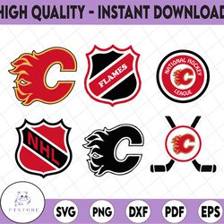 6 files calgary flames bundle svg,nhl svg, nhl svg, flames svg, calgary svg, flames svg, nhl,hockey svg, hockey