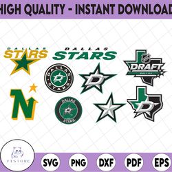 9 files dallas stars bundle svg ,dallas, stars svg dxf ,png, eps, nhl svg,nhl svg, hockey svg, cut file, clipart   cricu