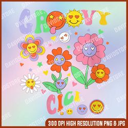 womens retro groovy cici groovy birthday party matching family png, retro groovy flowers png, png high quality, png