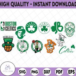 12 files boston celtics bundle svg, nba sports, boston celtics basketball logo, basketball bundle svg, boston celtics nb