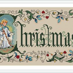 christmas banner cross stitch pattern