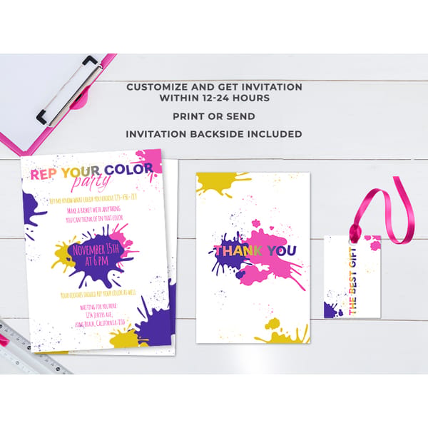 Rep your color party, Party invitation - Inspire Uplift