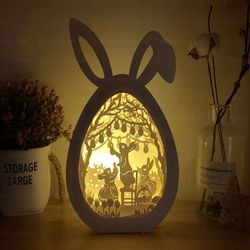 bunny easter shadow box 3d, paper cut shadow box, shadowbox card cricut, silhouette files, digital file, svg file