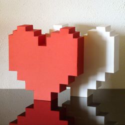 3d Papercraft Undertale Pixel Heart PDF DXF Templates