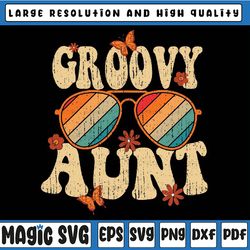 Retro Groovy Aunt 70s Aesthetic 1970's Mother's Day Svg,  Groovy Aunt Svg, Mothers Day, Digital Download