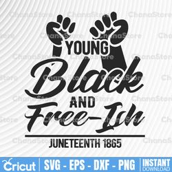 young black and free-ish svg, juneteenth svg, black history month svg, blm eps, svg, dxf, png, jpg,