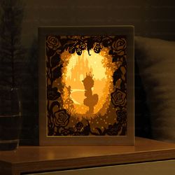 baby princess shadow box svg, baby princess paper cut template files