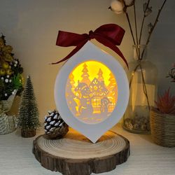 little snowman christmas arabesque ornament - paper cut lamp merry christmas - xmas lantern svg - merry christmas lanter