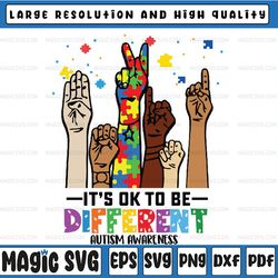 autism awareness acceptance its ok to be different png, autism hand png, puzzle png, mothers day, digital download