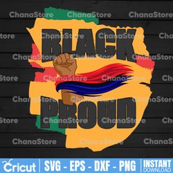 black and proud fist svg, png jpeg text file, cricut or silhouette cutting file, african american art, ethnic