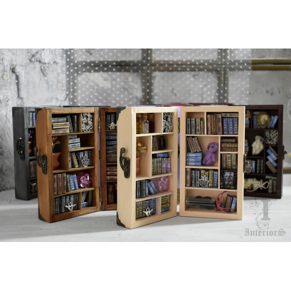 A miniature library with minibooks the bookshelves in the li - Inspire ...