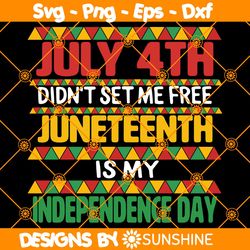 July 4th Didnt Set Me Free Svg  Juneteenth Is My Independence Day SVG, Celebrate Juneteenth svg, Black History  Svg