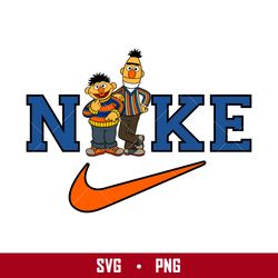 ernie and bert nike svg, nike logo svg, swoosh ernie and bert svg, nike sesame street svg, png digital file