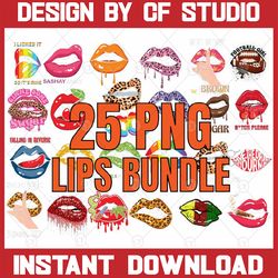 25 colourful lips png, cherry lips, red lips, sublimation designs, leopard lips, digital prints, high resolution