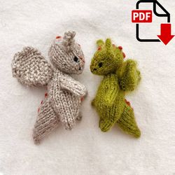 Bo the dragon Knitting pattern. English and Russian PDF.