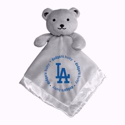 Security Bear Baby Blanket Los Angeles Dodgers Gray Plush Teddy Baby Fanatic New