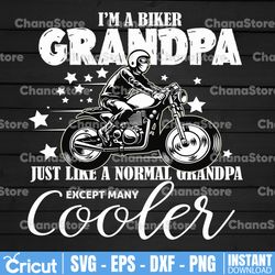 i'm a biker grandpa just like normal grandpa except many cooler svg, motorcycle svg, biker svg, svg cut files for cricut