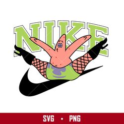 nike patrick star svg, patrick star swoosh svg, nike logo svg, patrick star svg, png digital file