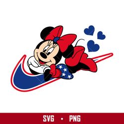 nike minnie 4th of july svg, nike logo svg, minnie mouse svg, 4th of july svg, nike disney svg, png digital file