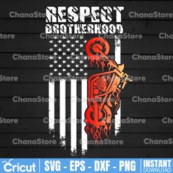 respect brotherhood png, usa flag, motorcycle png, biker png, biker shirt design, sublimation design, png