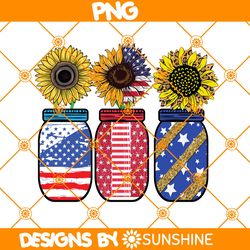 Jars Sunflower PNG Sublimation, 4th of July Png Sublimation, Independence Day Png, American Png, Patriotic Sublimation