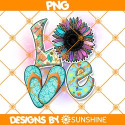 Sunflower Love Summer Beach PNG Sublimation, Hello Summer Sublimation, Summer Beach Png, Sublimation or Printable