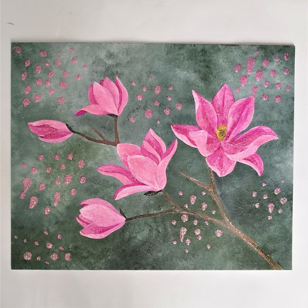 Pink-magnolia-shiny-painting-with-sequins-for-wall-decoration.jpg