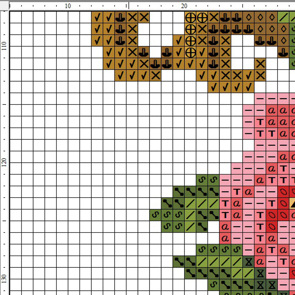 Reconstructed Berlin Woolwork Bouquet Vintage Roses In Vase Cross Stitch Pattern 2