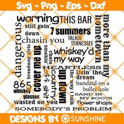 Country Music Collage Inspired svg, Wallen Crewneck Svg, Wasted On You Svg, Somebody Problem Svg